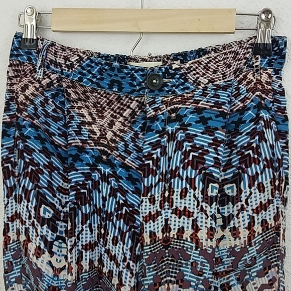 anthro Elevenses geometric pants sz 2 rayon blend - Picture 2 of 7